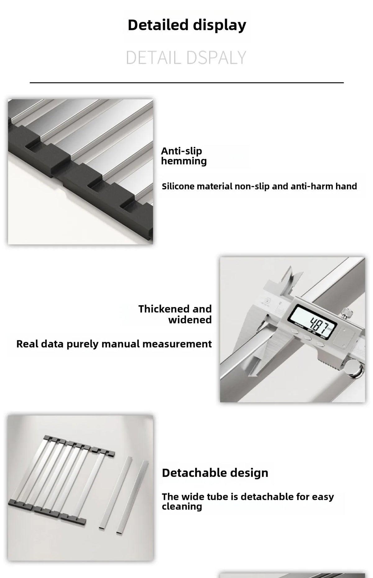 Stainless Steel Roll Up Drain Rack – Foldable Kitchen Dish Drying Basket