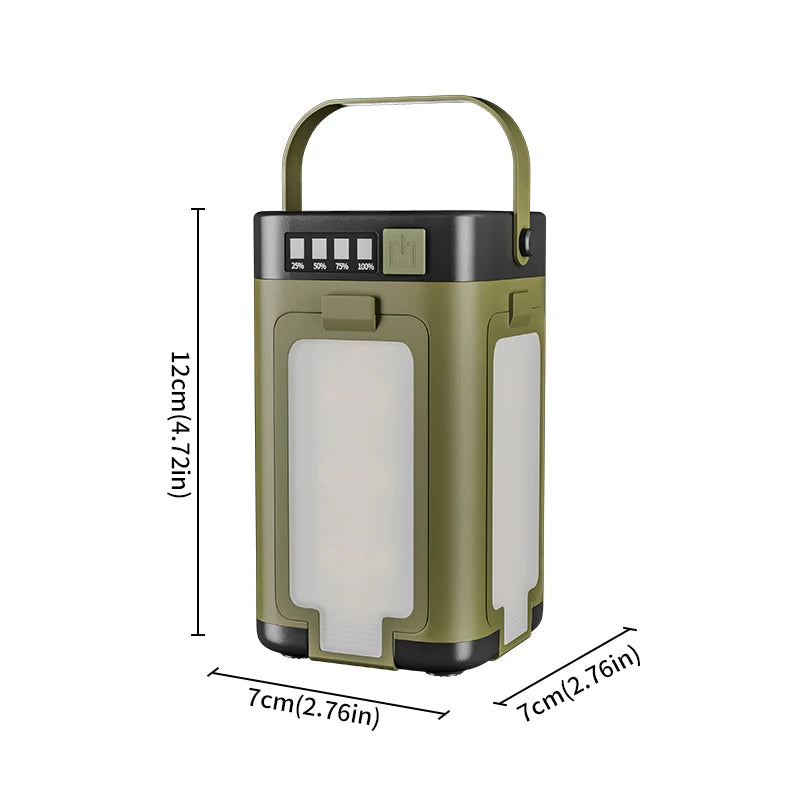 Foldable Solar Camping Light – 2000mAh Power Bank for Outdoor Hiking Tent