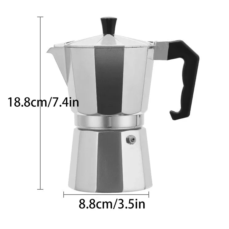 Aluminum Moka Pot Coffee Maker – Espresso Percolator for Home and Camping