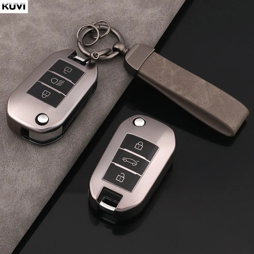 TPU Flip Key Case – Protective Shell for Peugeot and Citroen Car Remotes