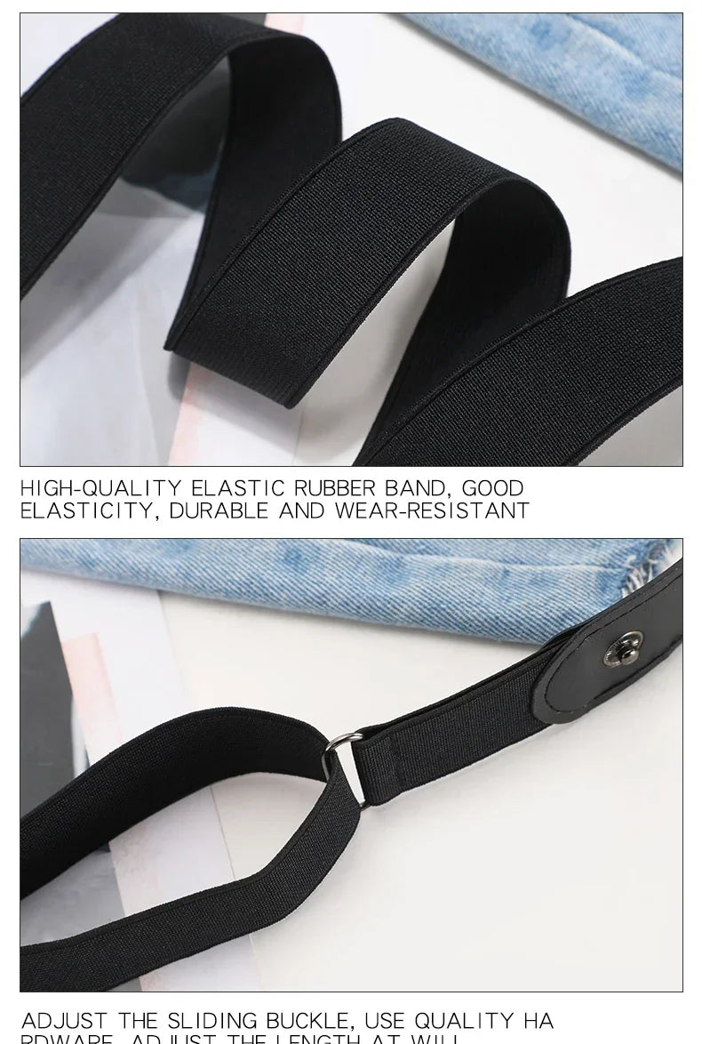 Stretch Elastic No Buckle Belt – Invisible Waistband for Men and Women