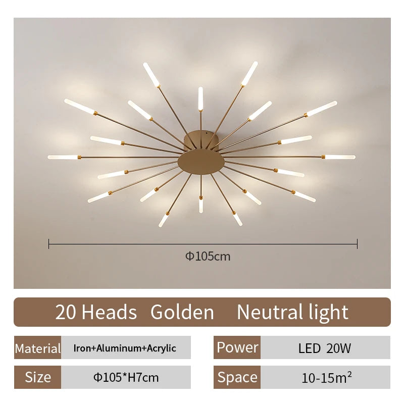 Modern Fireworks LED Ceiling Lamp – Decorative Chandelier for Living Room