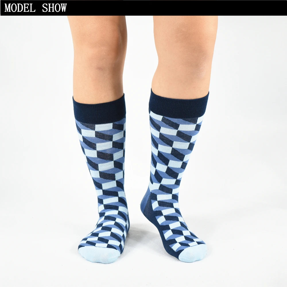Colorful Cotton Crew Socks – Patterned Funny Dress Fashion for Men