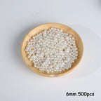 Beige ABS Imitation Pearl Beads – 3-20mm Round Spacer for Jewelry DIY Crafting