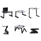 Aluminum Laptop Cooling Stand – Foldable Notebook Tray for Bed Office Desk