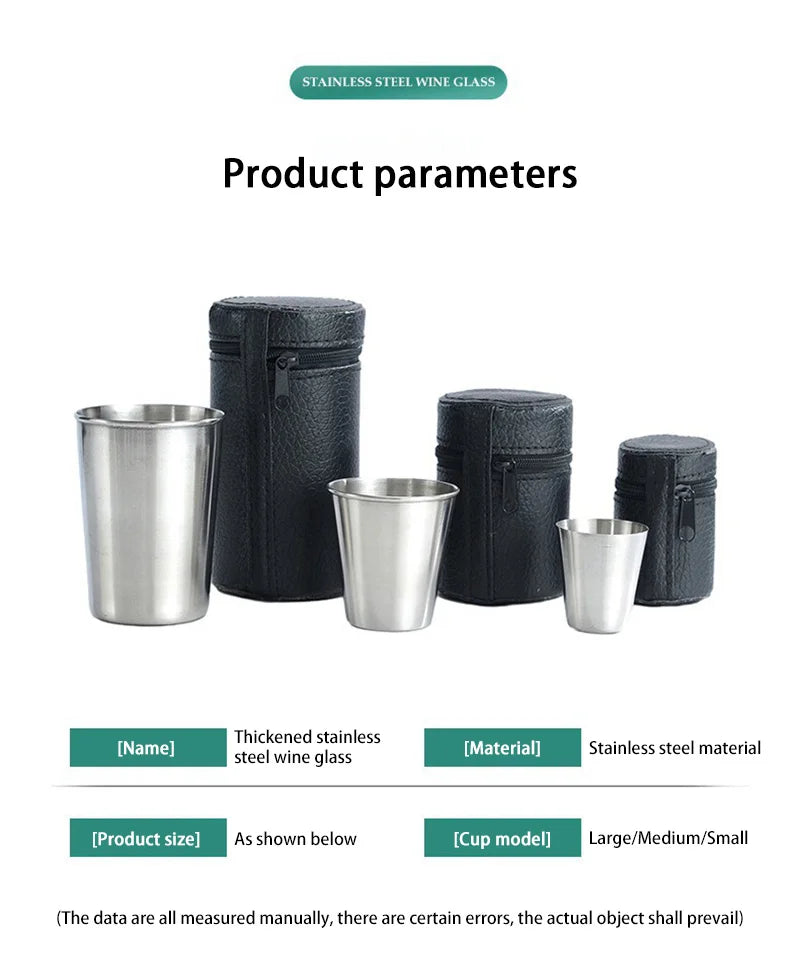 Stainless Steel Portable Cups – Travel Drinkware Set for Outdoor Camping