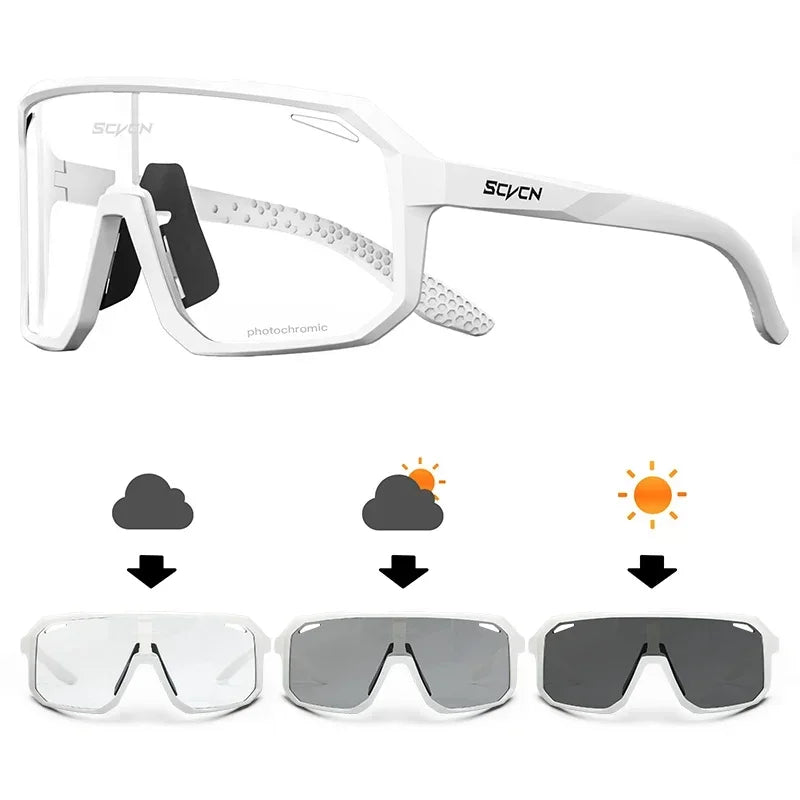 Photochromic Cycling Sunglasses – UV400 Protective Eyewear for MTB and Road Bike