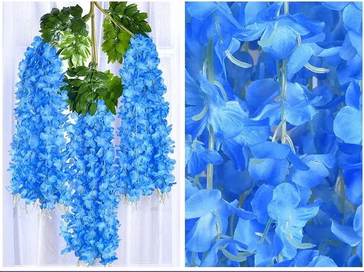 Silk Wisteria Hanging Vines – 110cm Artificial Flower Garland for Wedding Decor