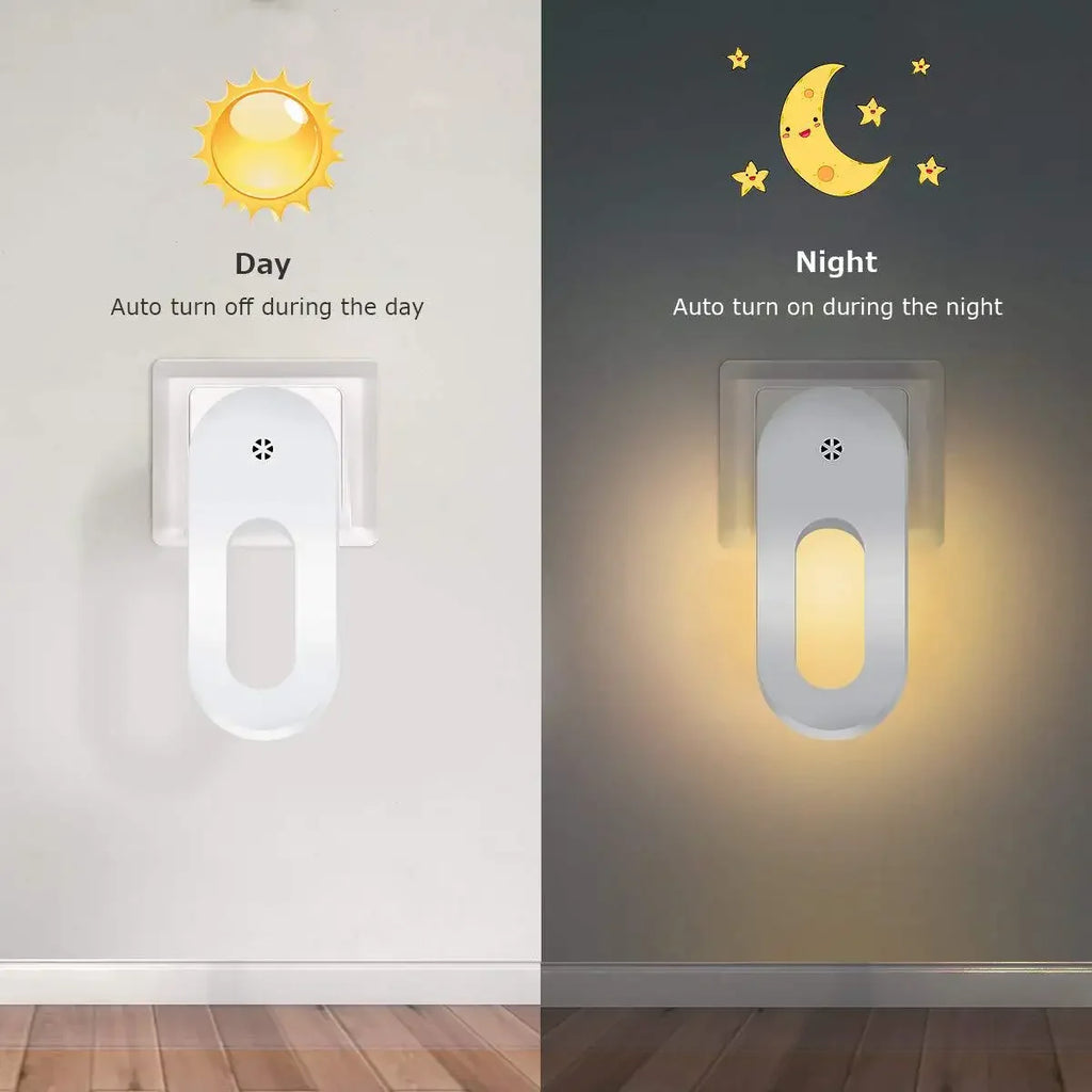 Twilight Sensor Night Light – Warm White Energy Saving Lamp for Kids Bedroom