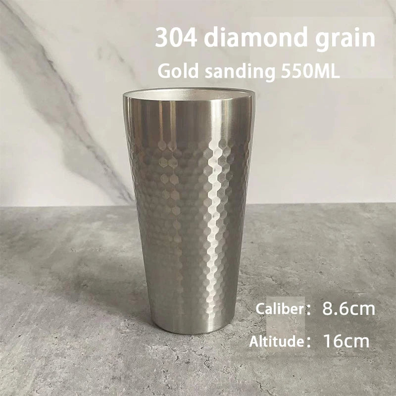 Stainless Steel Diamond Hammer Cup – Insulated Outdoor Camping Drinkware