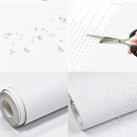 Matte White Vinyl Wallpaper – Waterproof Self-Adhesive Film for Home Decor