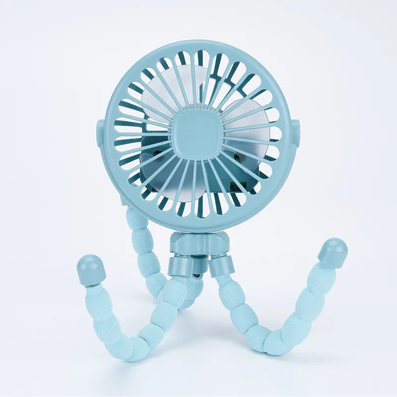 Flexible Tripod Stroller Fan – Rechargeable Personal Cooler for Travel