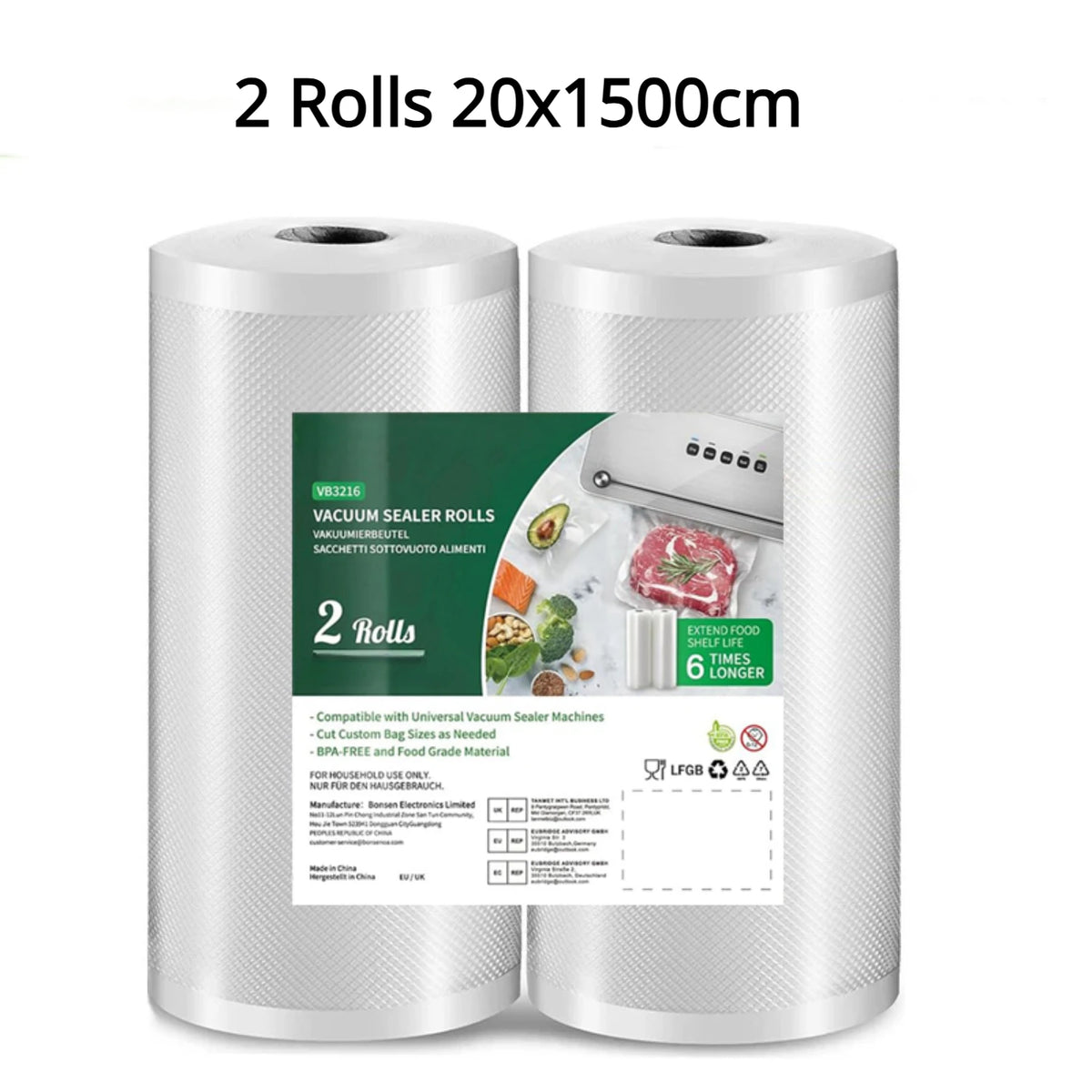 Embossed Vacuum Sealer Bags – Food Preservation Rolls for Sous Vide Cooking