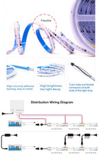 Addressable RGB LED Strip – Programmable WS2811 COB Light for Home Decor
