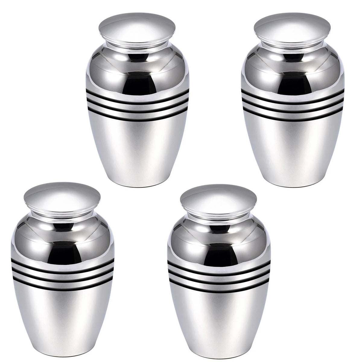 Mini Metal Keepsake Urns – Silver Cremation Vessels for Human or Pet Ashes