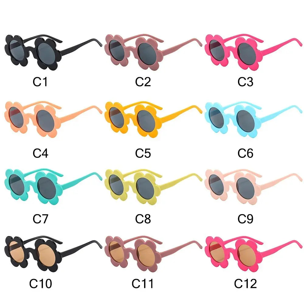 Retro Sunflower Round Sunglasses – Floral Festival Shades for Women