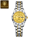 POEDAGAR Quartz Women's Watch – Stainless Steel Waterproof Date for Dress