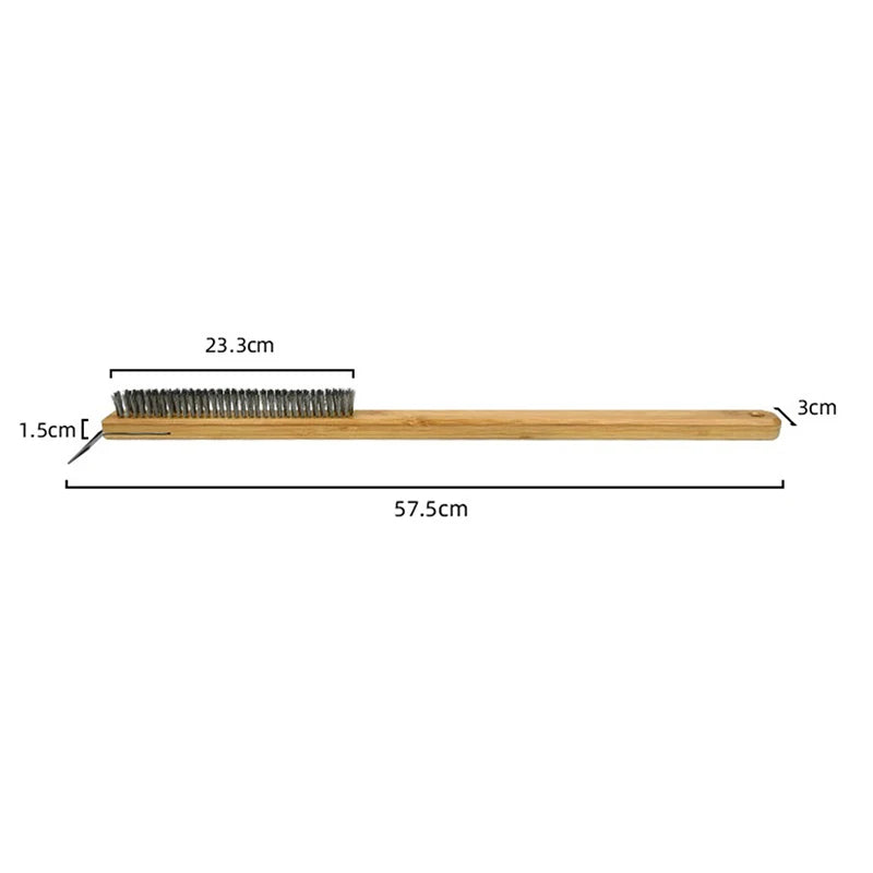 Brass Bristle Pizza Oven Brush – Copper Cleaning Tool for Grill Maintenance