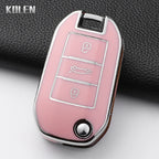 TPU Car Key Case Cover – Protective Keychain for Peugeot and Citroen Models