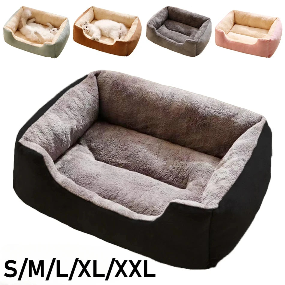 Plush Pet Bed – Soft Cushion Basket for Cats and Small Dogs