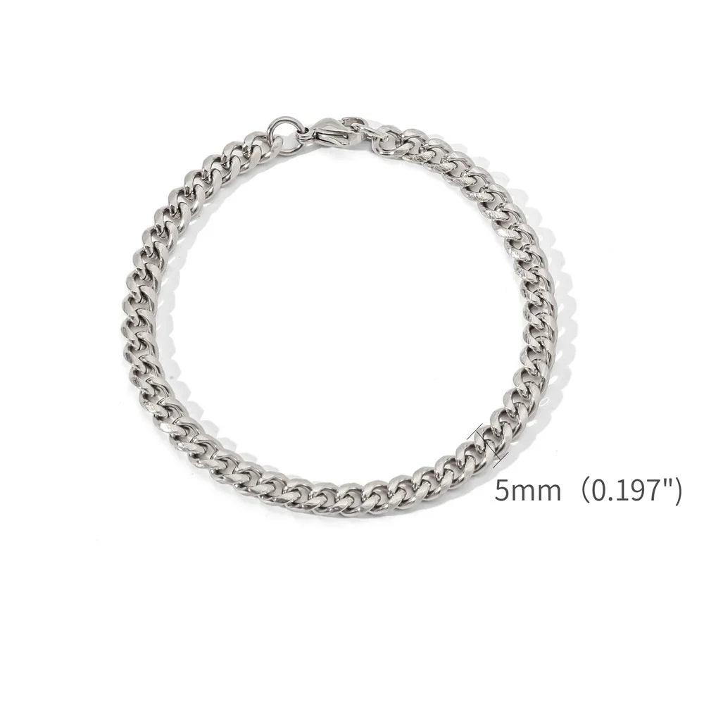 Gold Stainless Steel Cuban Chain Bracelet – Unisex Hip Hop Jewelry