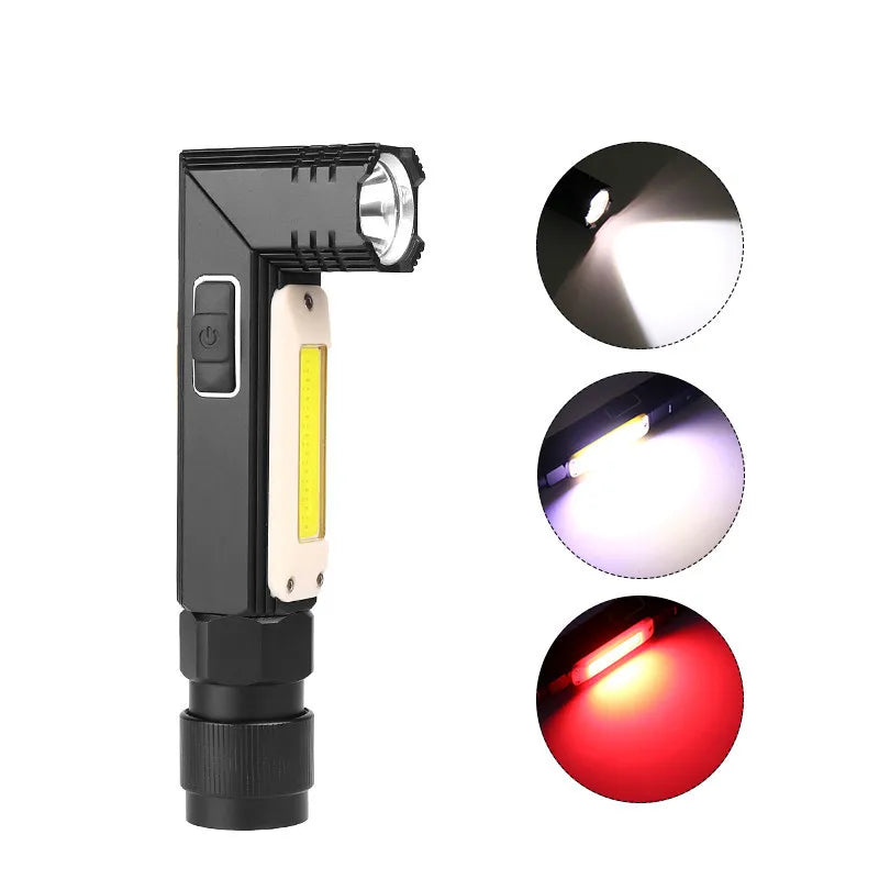 Rechargeable LED Work Light – Magnetic COB Flashlight for Outdoor Repairs