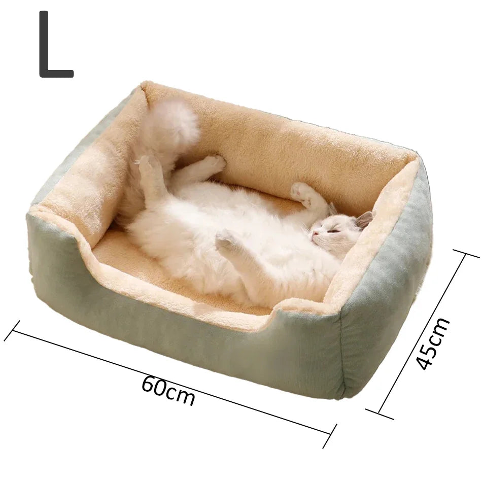 Plush Pet Bed – Soft Cushion Basket for Cats and Small Dogs