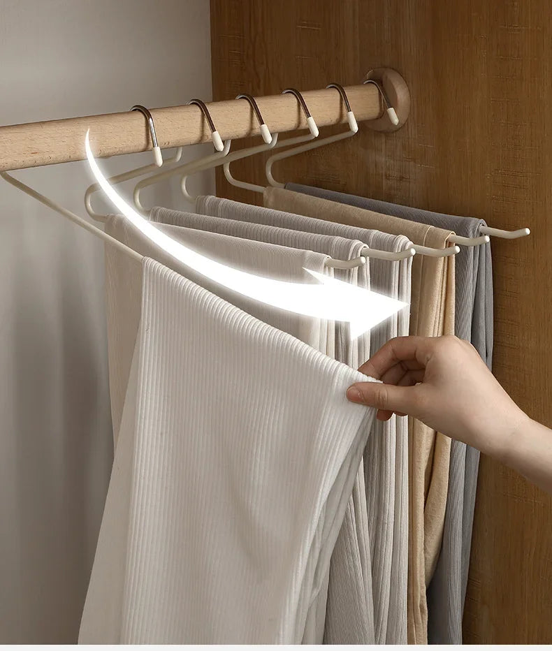 Non-Slip Metal Trouser Hangers – Open Ended Space Saving for Wardrobe Organization