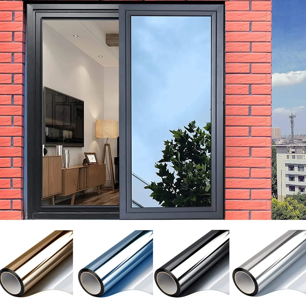 Reflective Window Film – Heat Control Privacy Sticker for Home Glass Tinting