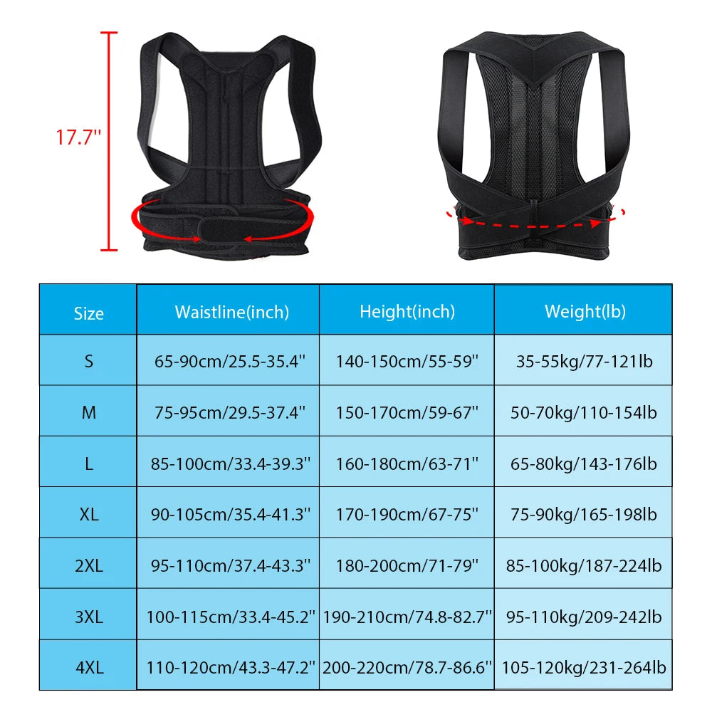 Adjustable Back Posture Corrector – Lumbar Support Belt for Men and Women