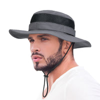 Wide Brim Cooling Sun Hat – Foldable Boonie Cap for Hiking Fishing Safari