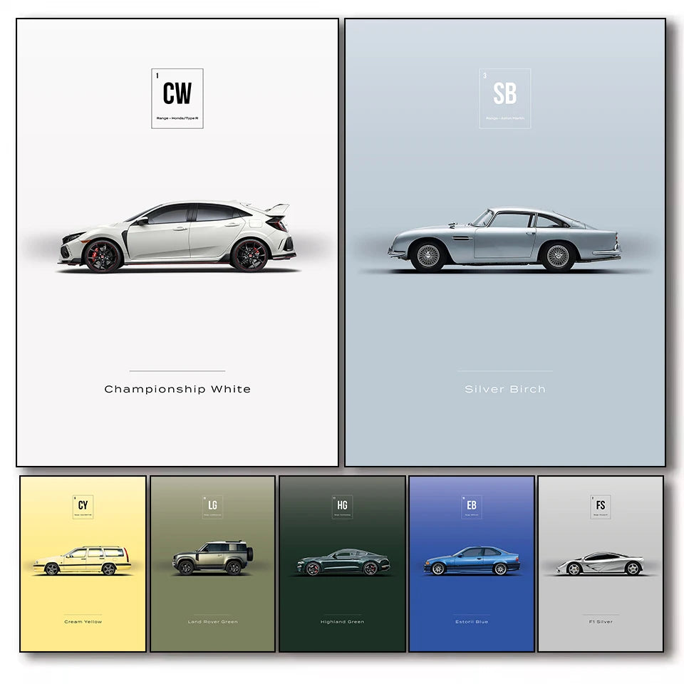 Minimalist Car Canvas Print – Modern Wall Art for Living Room Bedroom Decor