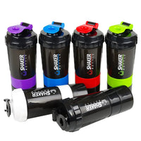 3-Layer Protein Shaker Bottle – Large Capacity Mixer Cup for Gym Fitness