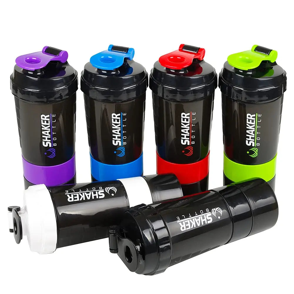 3-Layer Protein Shaker Bottle – Large Capacity Mixer Cup for Gym Fitness