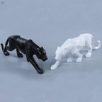 Large Geometric Panther Statue – Abstract Resin Leopard for Home Office Decor