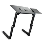 Aluminum Laptop Cooling Stand – Foldable Notebook Tray for Bed Office Desk