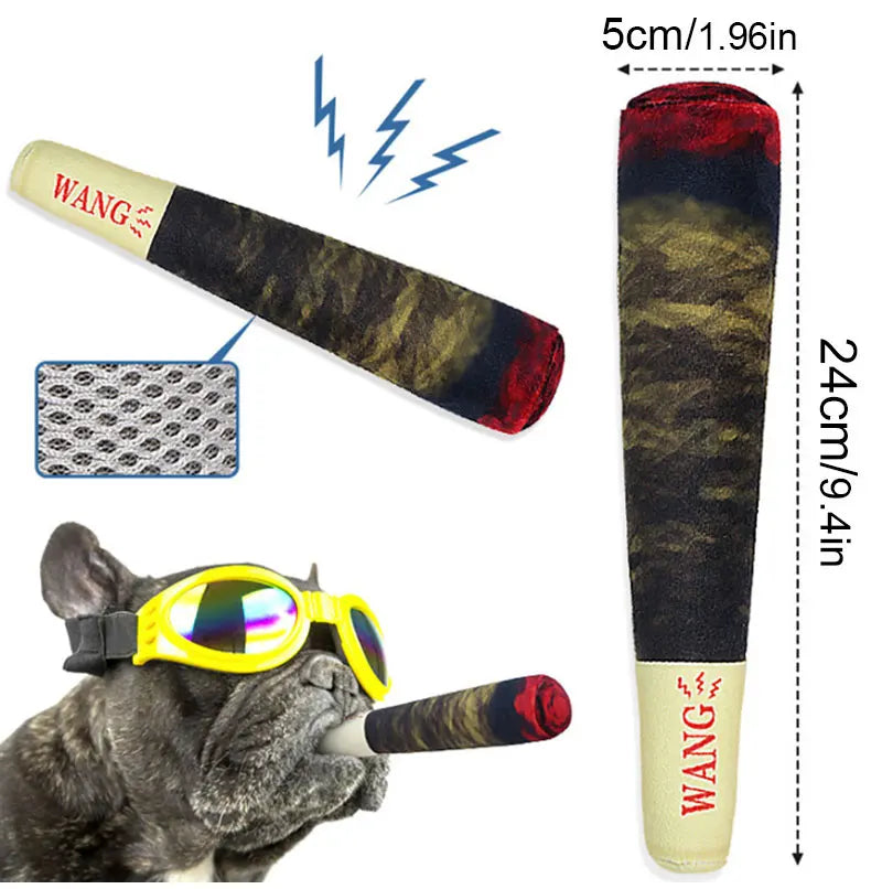 Interactive Cigar Squeaky Toy – Durable Plush for Small Puppy Teeth