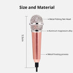Mini Stereo Microphone – 3.5mm Handheld Mic for Phone Laptop Karaoke
