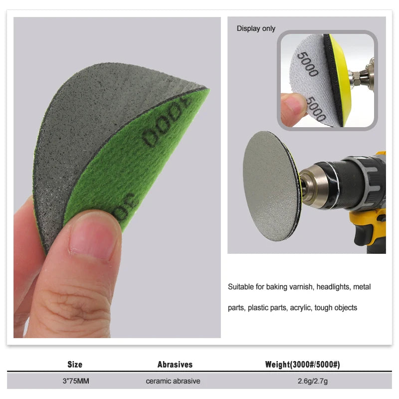 Trizact Foam Sanding Discs – 3 Inch Wet and Dry Abrasives for Polishing