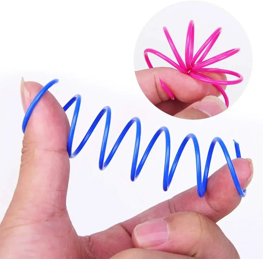 Colorful Plastic Cat Spring Toys – Interactive Coil for Kitten Exercise