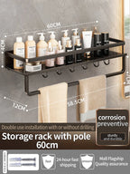 Aluminum Bathroom Shelf – Wall Mounted Storage Rack for Kitchen and Shower