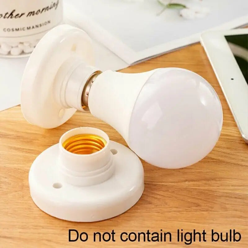 E27 Ceiling Light Socket – White Screw Base Holder for Home Lighting