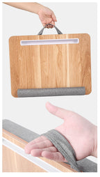 Portable Wooden Laptop Bed Desk – 15 Inch Lap Tray with Cushion for Study