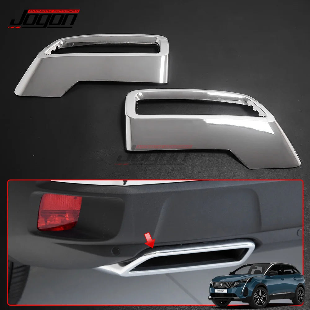 Chrome Rear Exhaust Trim – Stainless Steel Pipe Cover for Peugeot 3008 5008