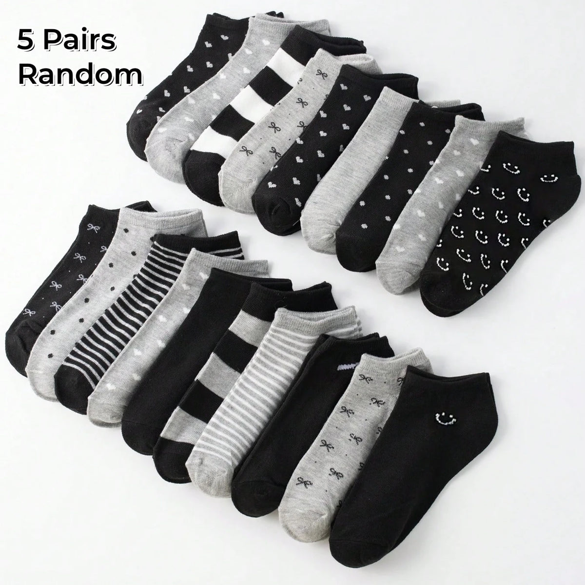 Matching Family Short Socks – Heart and Stripe Patterns for Daily Wear