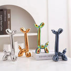 Abstract Ceramic Balloon Dog Sculpture – Modern Statue for Home Office Decor