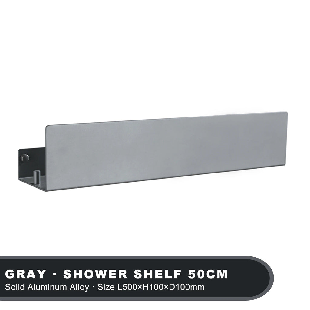 Aluminum Bathroom Shelf – Wall Mounted Storage Rack for Shower and Kitchen
