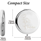 Custom Engraved Floral Hand Mirror – Personalized Wedding Guest Gift