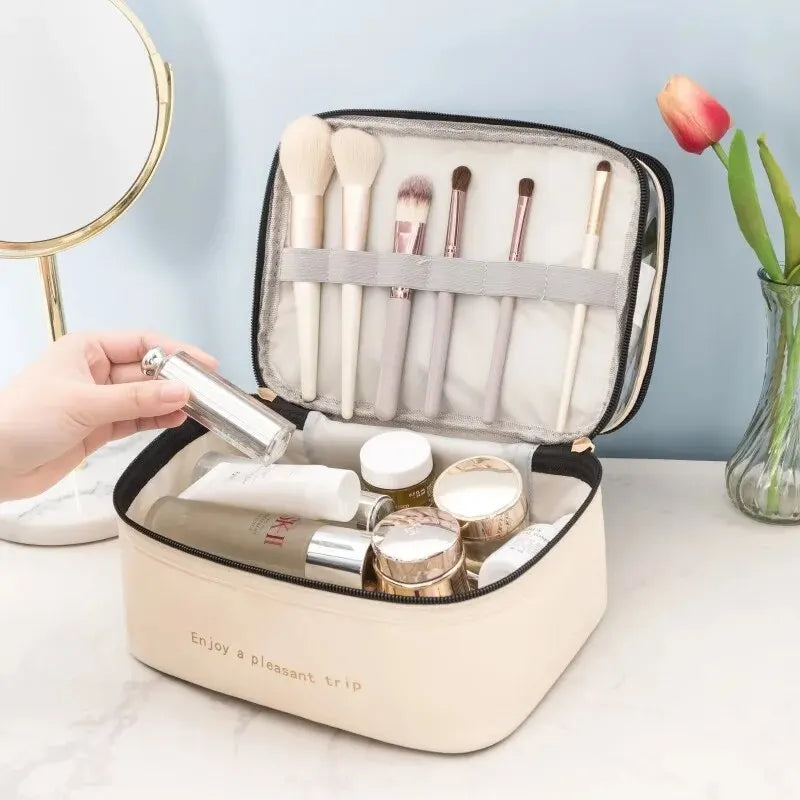 Portable Waterproof Makeup Bag – Large Capacity Travel Organizer for Toiletries