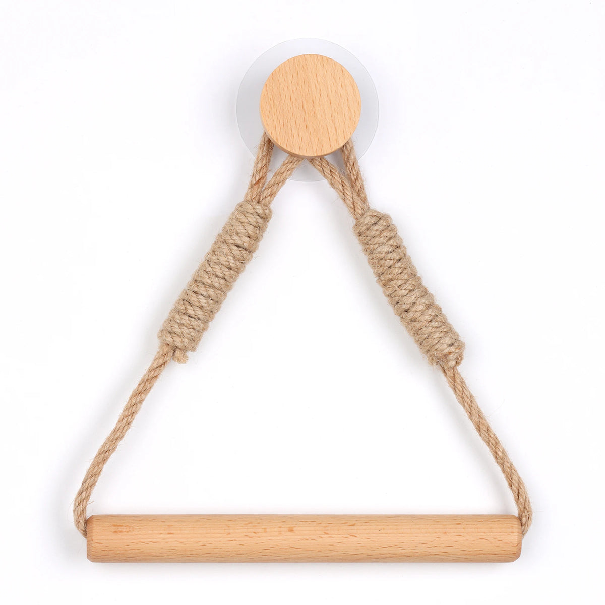 Adhesive Hemp Paper Towel Holder – Wall Mounted Rack for Bathroom Storage